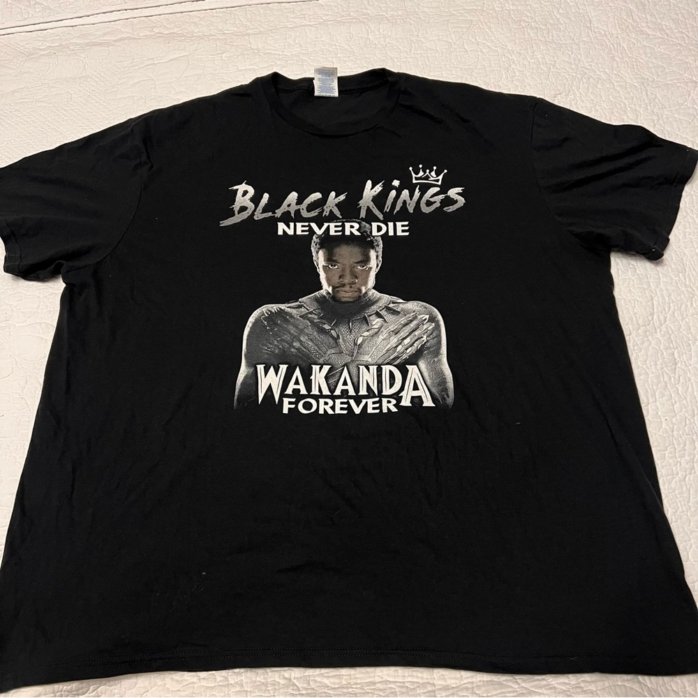 Mens wakanda for ever size XXL black Cotton tee-shirt short sleeve crew neck